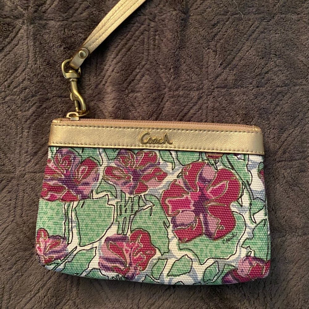 Coach Floral Wristlet